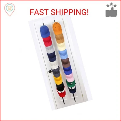 Caprack Curve Perfect | Organizador de sombreros sobre la puerta para gorras de béisbol | 2 correas Foto 1 de 2