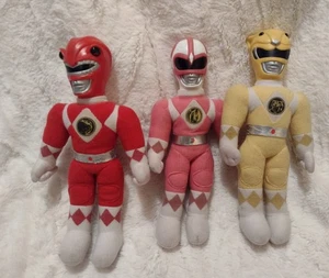 Figura de peluche Mighty Morphin Power Ranger rojo rosa amarillo Action Pal 10"  - Imagen 1 de 3