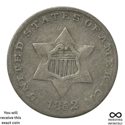 1852 3 Cent Silver X-1417 - Image 1 of 3