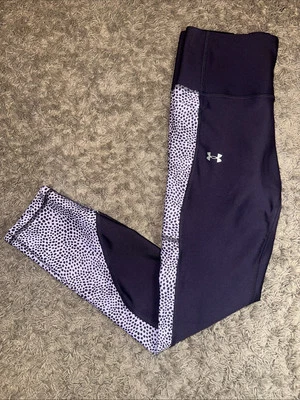 NEW Women's Under Armour Printed Ankle Leggings Purple Size Small MSRP $50.00 - Image 1 of 4