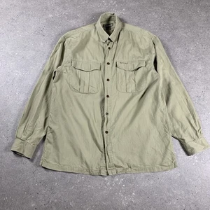 Simms Shirt Mens Large Green Fly Fishing Button Down Utility Long Sleeve - Picture 1 of 13