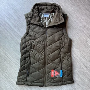 Columbia Women's XS Heavenly Vest Olive Green NWT Omni Heat Puffer Full Zip - Picture 1 of 7