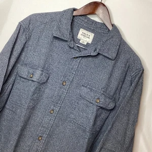 Field & Stream Mens XL Flannel Shirt Blue Long Sleeve Button Up Work Casual - Picture 1 of 14