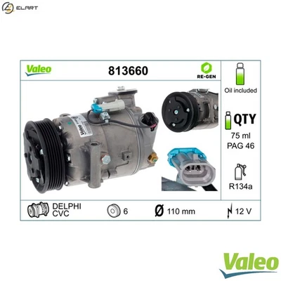 COMPRESSOR AIR CONDITIONING 813660 FOR VAUXHALL ASTRA/Mk/VI MERIVA/II  OPEL - Image 1 of 4