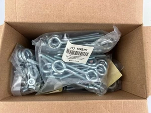 100 (5 20 Packs)  Eye Bolts With Nuts 1/4" 20x4" Zinc Plated Steel Hex Head - Picture 1 of 6