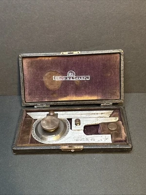 Antique Early Brown And Sharpe 496 Bevel Protractor On Case Machinist Square - Image 1 of 4