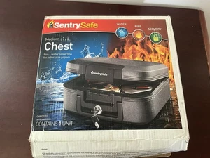 SentrySafe Fireproof Medium Security Chest w/ Key Lock Safe Box Home Office New - Picture 1 of 7