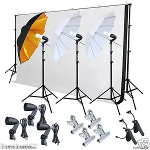 Photography Photo Studio Lighting Backdrops Stand Muslin Photo Light Kit LK368 - Picture 1 of 12