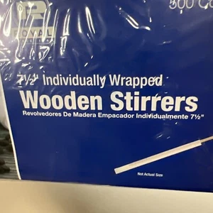 Wrapped Wooden Coffee Drink Stirrers, Cake Pop/Popsicle Sticks, 500 ct Boxes - Picture 1 of 6