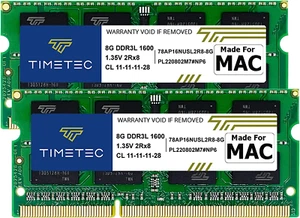 Timetec 16GB Kit(2X8Gb) Compatible for Apple DDR3L 1600Mhz - Picture 1 of 12