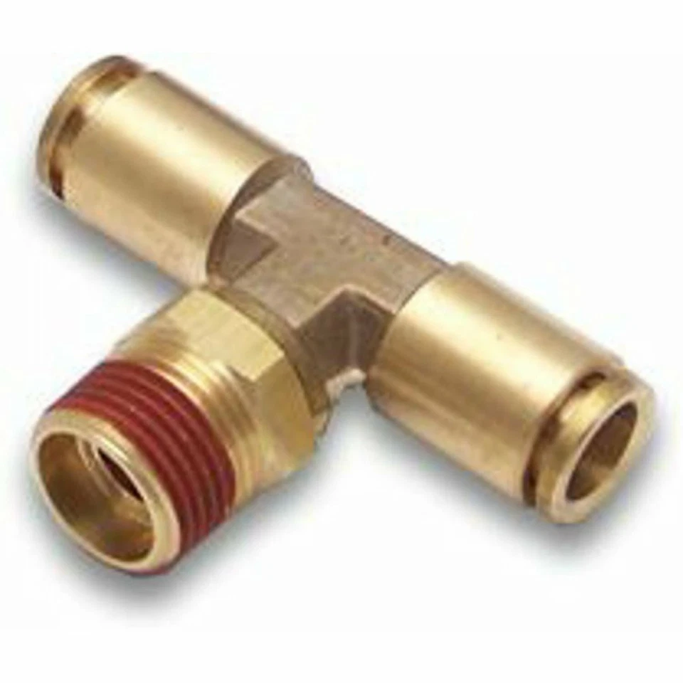 3/8" NPT macho a 3/8" tubo de empuje T accesorio de aire Foto 1 de 2
