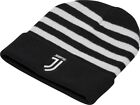 Cap Winter Beanie White Black Striped Original Juventus Logo Jj Official