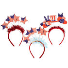  3 Pcs Usa Flag Independence Day Costume American Headwear Headband Clothing