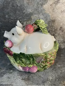 Vtg Fitz & Floyd Classics French Market Pig Covered Dish 8.5"x10"x9" - Picture 1 of 20