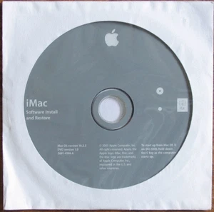 Apple iMac Instalar y Restaurar OSX 10.2.3 DVD Media Z691-4198-A 2003 de colección - Imagen 1 de 2