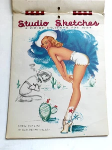 1954 Full Year Studio Sketches Pinup Girl Calendar by Thompson - Picture 1 of 13