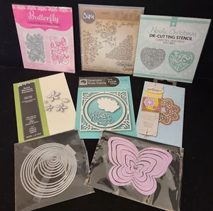 Lot Metal Cutting Dies Sizzix Thinlits Butterfly Noric Xmas Rose Frame Flower - Picture 1 of 20