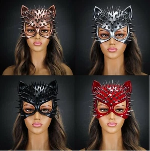 Steampunk Spikes Cat Woman Halloween Masquerade Mask Costume Cosplay Party - Imagen 1 de 13