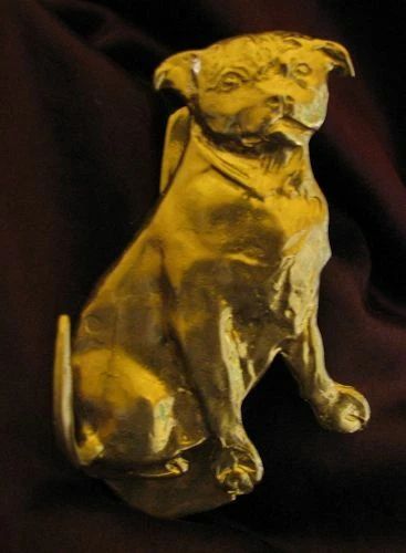 STAFFORDSHIRE BULL TERRIER, STAFFIE Llamador de puerta individual en bronce Foto 1 de 1