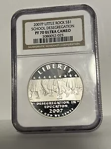 2007-P $1 Silver Commemorative Coin School Desegregation NGC PF70 ULTRA CAMEO - Picture 1 of 2