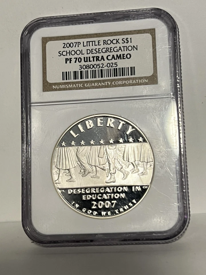 2007-P $1 Silver Commemorative Coin School Desegregation NGC PF70 ULTRA CAMEO - Image 1 of 2