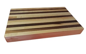 Hand Made Hard Maple and Walnut Edge Grain Cutting Block 16.75" X 10.5" X 1.75" - Picture 1 of 3