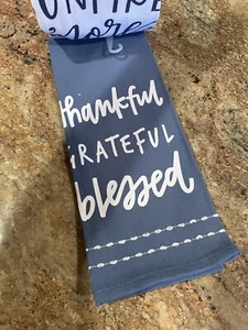 🎯Target Bullseye 2 pk. Kitchen Dish Towels 25 X 15” “Thankful Grateful Blessed” - Picture 1 of 2