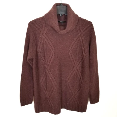 Suéter Pullover Tejido Cuello Capucha Lana Alpaca Lafayette 148 Mujer Talla M Marrón Suave Foto 1 de 4