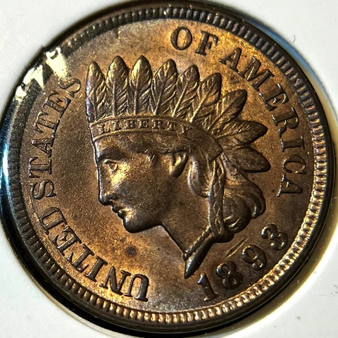 1893 1C Indian Head Penny _ CH UNC MSRD+, Original Condition _ [JX-340] Cover