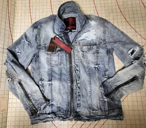 Jordan Craig Legacy Ambition Denim Trucker Jacket (Aged Wash) Large N.W.t. New - Picture 1 of 13