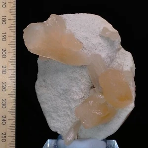 Stilbite Zeolite crystal cluster on Mordenite matrix mineral specimen 627ct - Picture 1 of 8