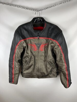 Dainese logo real leather biker motorcycle jacket gold - Image 1 of 4