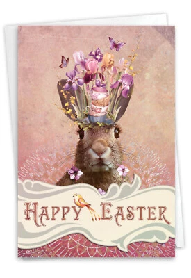 Easter Greeting Card w/ envelope  -  Bunny Headdress - Image 1 of 4