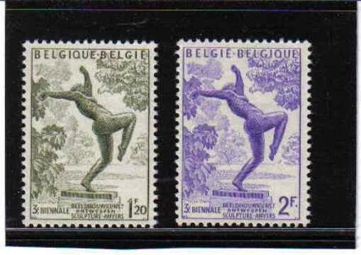 BELGIUM 1955 sculptures MNH** 969/970 - Image 1 of 1
