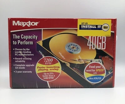 New Sealed Maxtor Diamond Max Plus 40 GB 3.5” ATA/EIDE Hard Drive 7200 RPM - Image 1 of 4