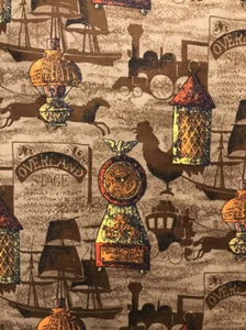 De Colección Tela Algodón Años 60 Caballo Buggy Gallo Barcos Peso Medio 44x3y+24" - Imagen 1 de 12