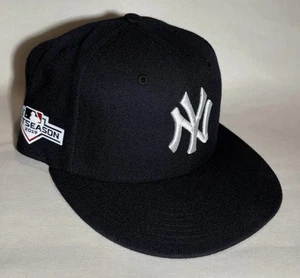 New Era NY Yankees Cap: 2019 Postseason Navy Fitted Hat Size 7 1/8 59FIFTY New - Picture 1 of 7