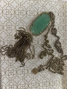 Kendra Scott Gold Colored Rayne Necklace Chalcedony - Picture 1 of 3