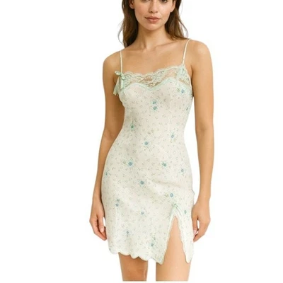 Mini Vestido Floral Sin Mangas Corte Encaje Cottagecore Vestido de Verano Foto 1 de 4