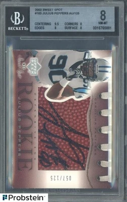 Julius Pepper HOF Signed 2002 Sweet Spot #163 RPA RC Patch AUTO /125 BGS 8 - Image 1 of 2