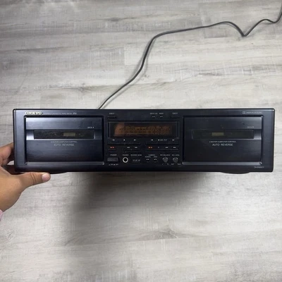 Onkyo TA-RW411 Duel Estéreo Cassette Tape Deck Negro Alta Velocidad Doblaje Sin Reserva Foto 1 de 4