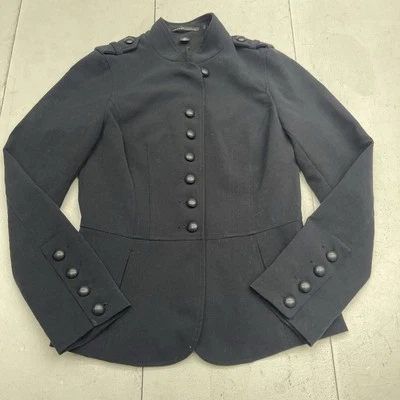 Chaqueta militar Isda & Co azul marino oscuro tejida elástica con botones para mujer talla XS Foto 1 de 4