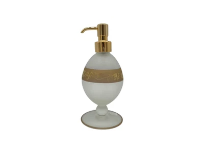 Labrazel Frosted Glass Soap Dispenser Gold Garland Bellino Gold Elegant - Image 1 of 4