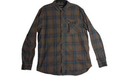 Fox Racing L/S Plaid Button Down Flannel Shirt Mens XL - Image 1 of 4