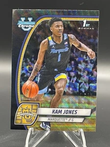 2025 Topps Chrome U Bowman Kam Jones #39 Black Wave Refractor 1st Marquette - Picture 1 of 2