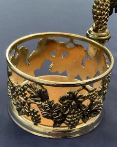 Silver Plated Wine or Champagne Bottle Coaster in Grape Vine Motif - Picture 1 of 9