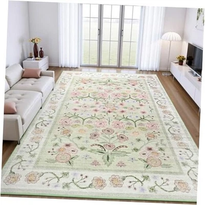  Alfombra de área 3x5 para entrada, alfombras de área florales lavables para entrada, pila baja  Foto 1 de 4