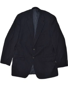 CHAPS Mens Slim 2 Button Blazer Jacket UK 42 XL Navy Blue Pinstripe AN60 - Picture 1 of 4