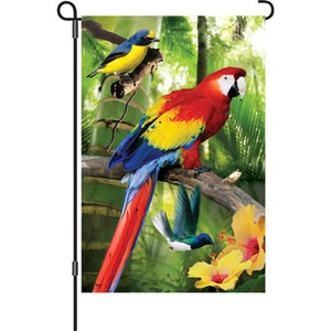 Birds in Paradise Parrot Garden size (12" x 18" Approx) Flag BCPR 51291 - Picture 1 of 1