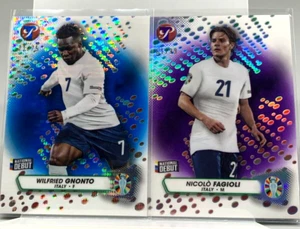 2x Topps Pristine Euro 2024 - Italy Nicolo Fagioli /99 + Gnonto /75 - Nummeriert - Picture 1 of 4